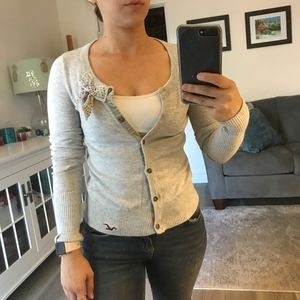 Gray Button Up Sweater